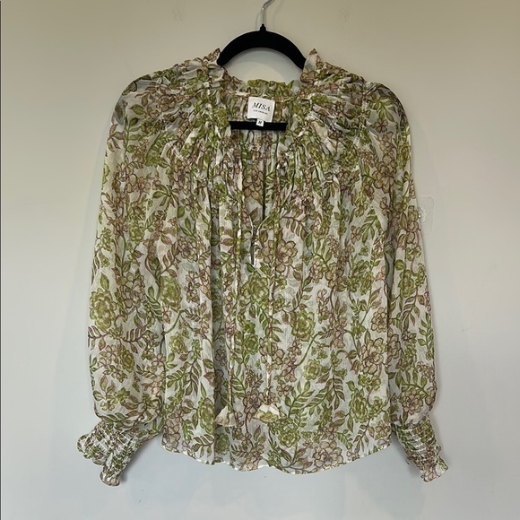 MISA Los Angeles Clio Top in Green Goddess. - Picture 5 of 12